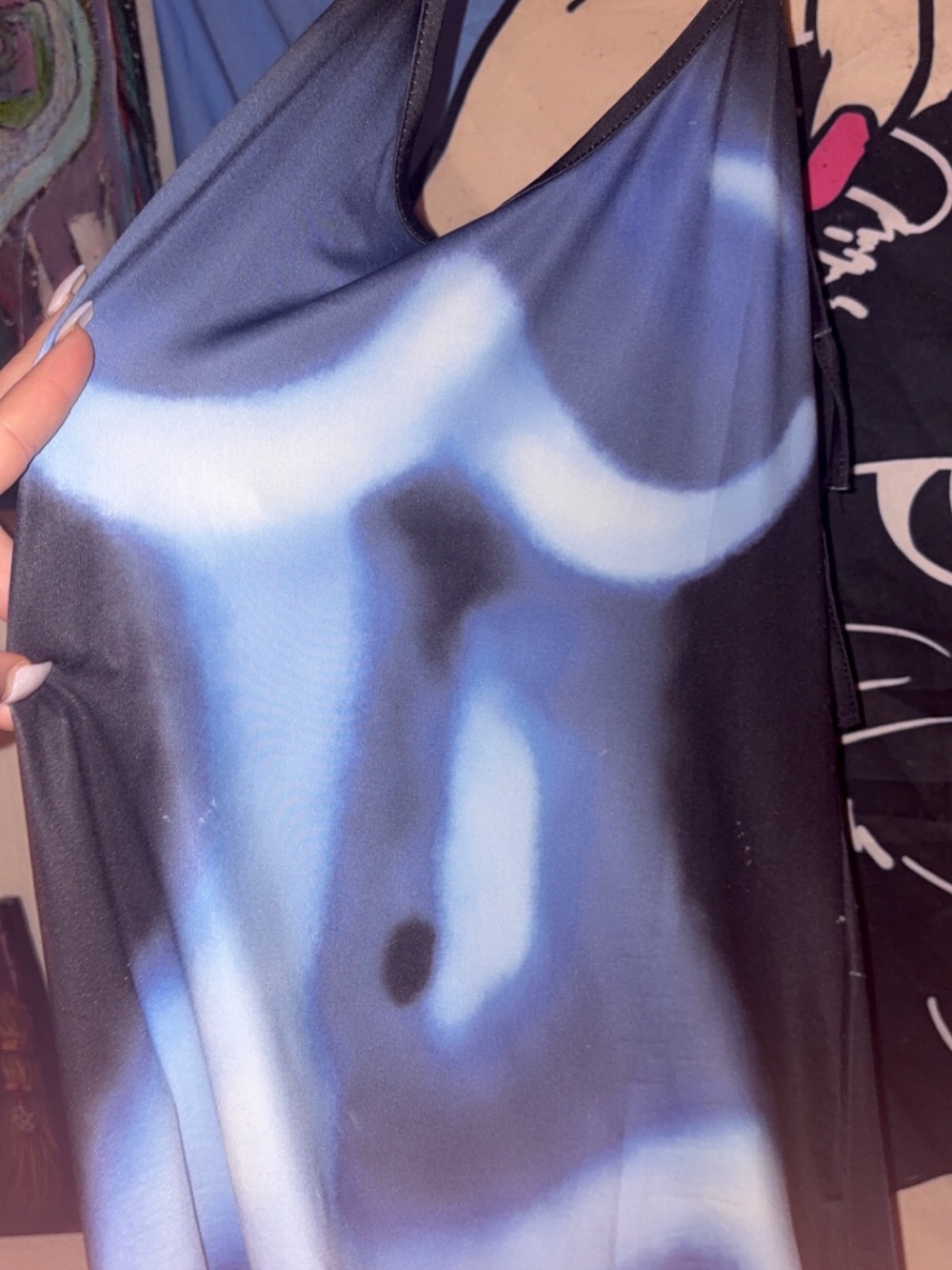 Never worn Women's Blue Black Abstract Maxi Dress